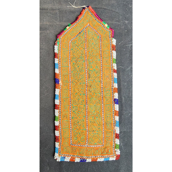 Kuchi Embroidered Pouch Wallet Central Asian Handmade Beaded Semi-Circle Motif - Picture 2 of 9